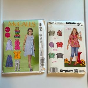 Sewing patterns bundle: McCall’s Girls M6501 sz 7-14 & Simplicity 1674 sz 8-16